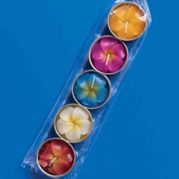 Set of 5 Frangipani Tealights / Candles