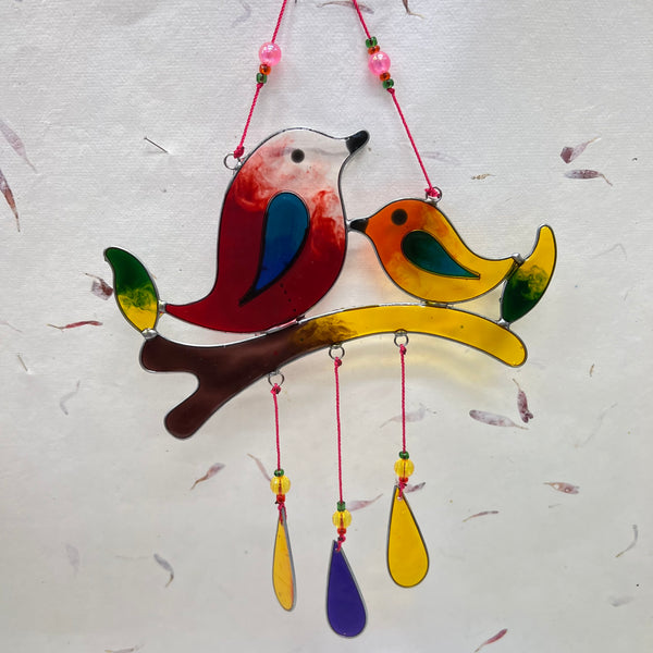 Two Birds on a Branch Suncatcher