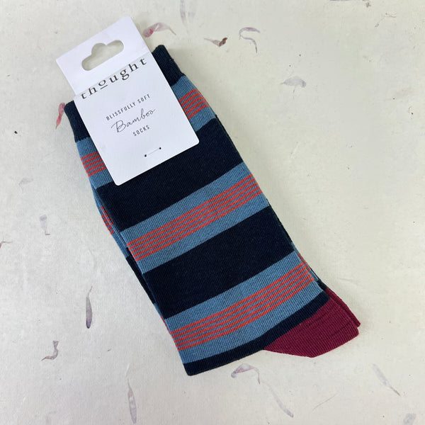 Thought Jesper and Eduardo Stripe Bamboo Socks 7 - 11