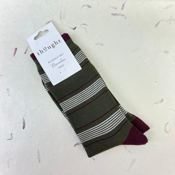 Thought Jesper and Eduardo Stripe Bamboo Socks 7 - 11