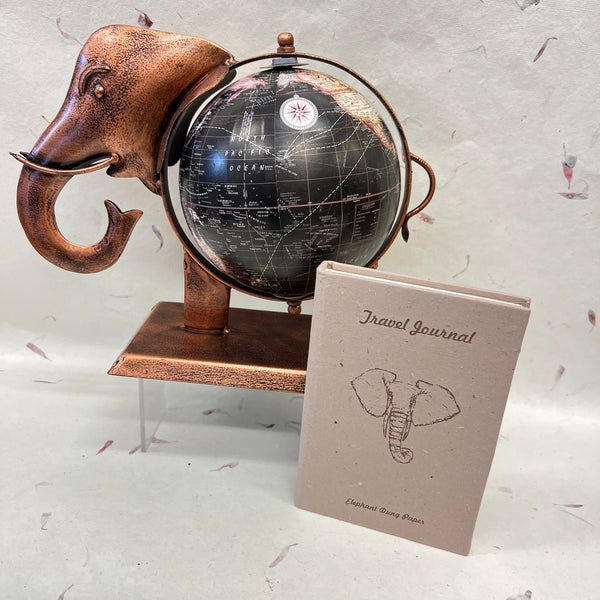 Large Metal Elephant Globe