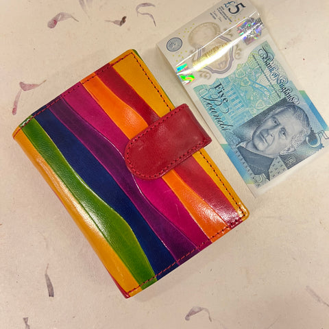 Hand Painted Rainbow Leather Wallet