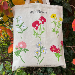 Flowers, Leaves and Fungi Recycled Cotton Tote Bags