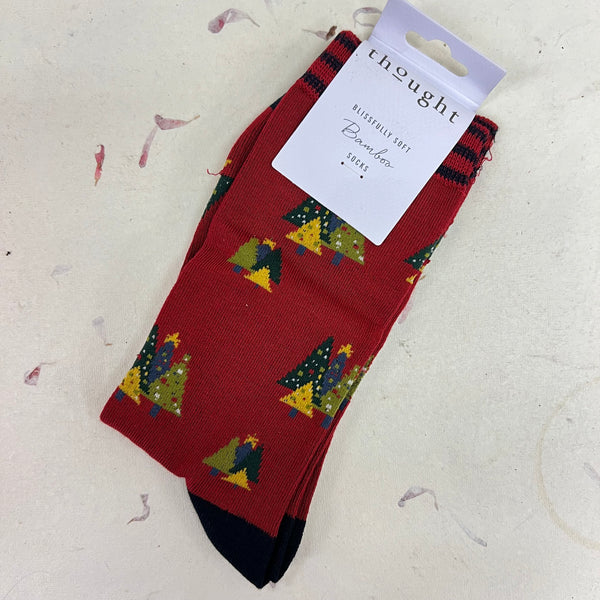 Thought Christmas Trees Bamboo Socks 7 - 11