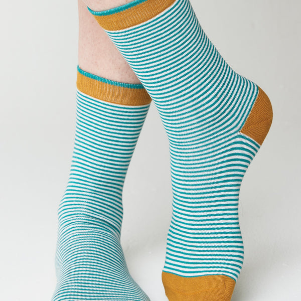 Narrow Striped Bamboo Socks 4 - 8