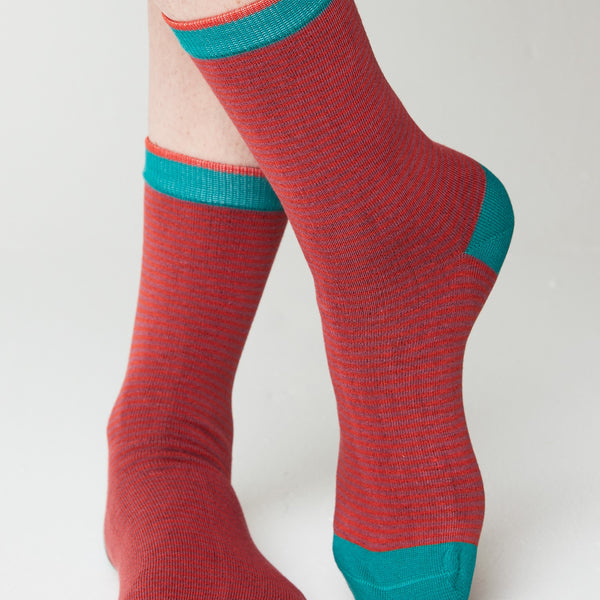 Narrow Striped Bamboo Socks 4 - 8