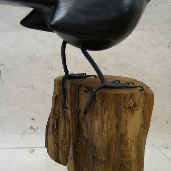 Blackbird - Hand-carved Painted Wooden Bird