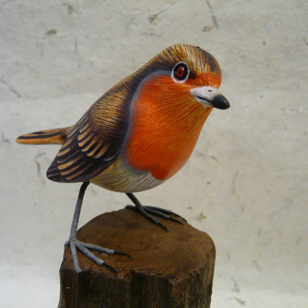 Robin - Hand-carved Painted Wooden Bird