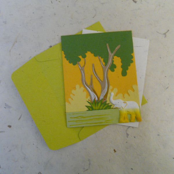 Yellow Elephant Dung Paper Eco Maximus Card