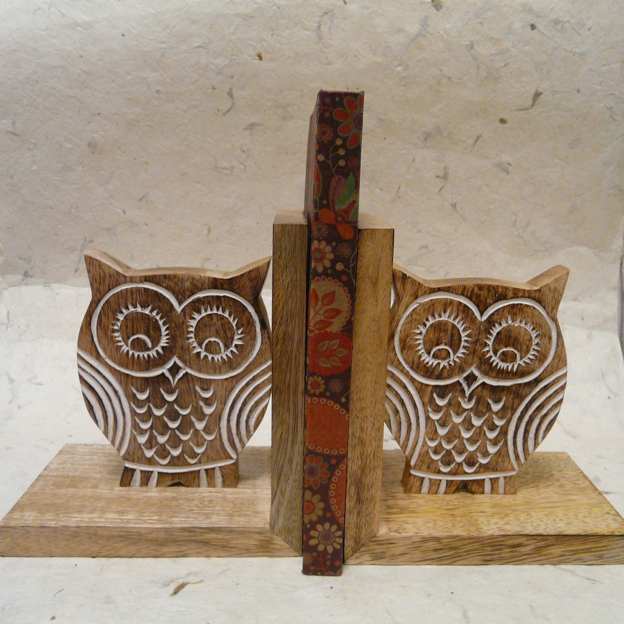 Owl Mango Wood Bookends