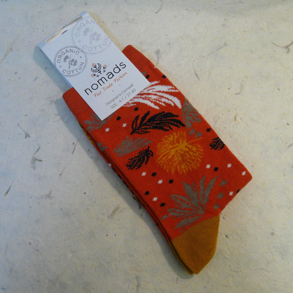 Falling Leaves Organic Cotton Socks 4 - 7