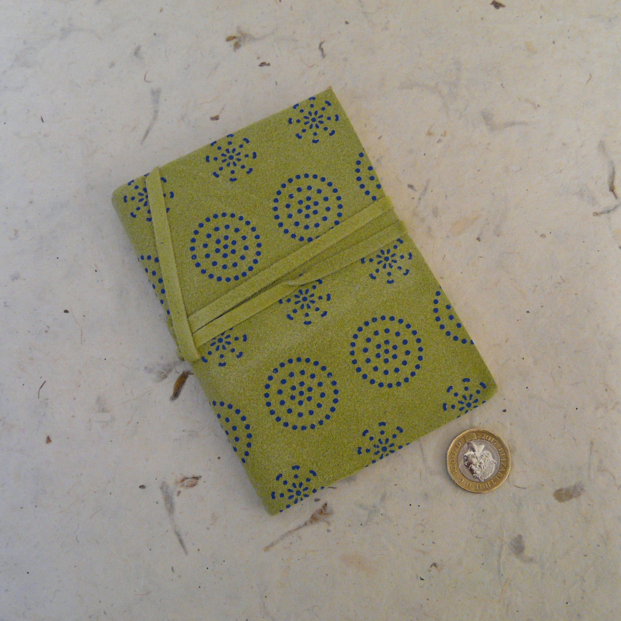 Lime Green Suede Printed Notebook
