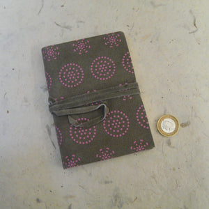 French Grey Suede Printed Notebook