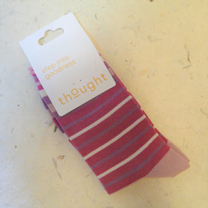 Shades of Pink Striped Socks 4 - 7