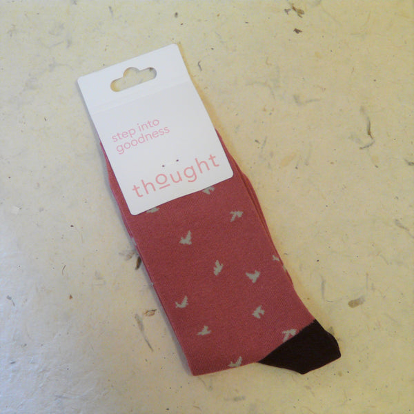 Dusty Rose Pink with White Dove Socks 4 - 7