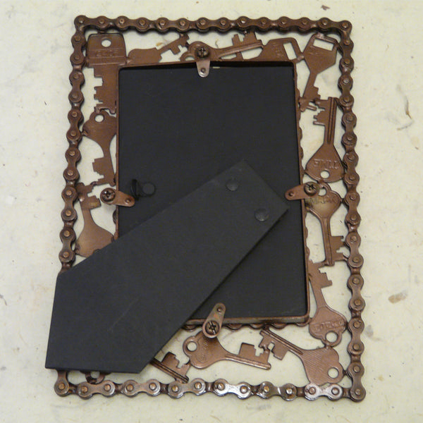 Recycled Key and Bike Chain Picture Frame