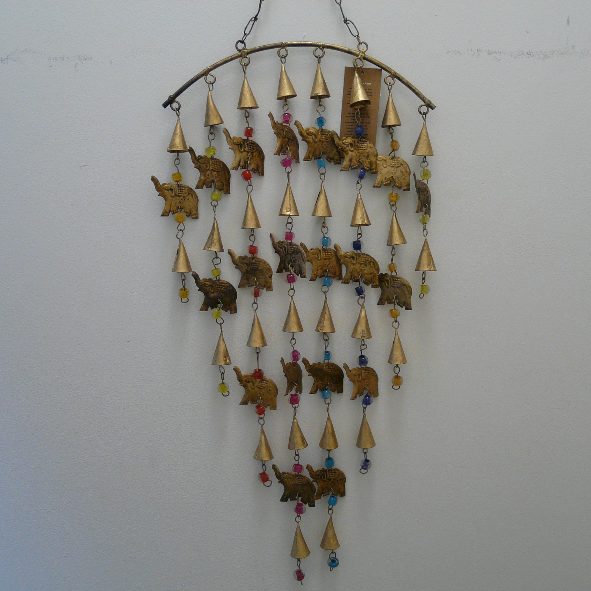 Elephant Windchime Mobile with Mixed Beads