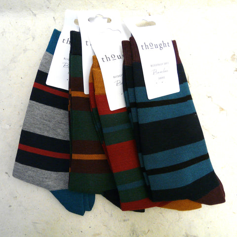 Thought Rugby Stripe Bamboo Socks 7 - 11