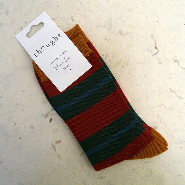 Thought Rugby Stripe Bamboo Socks 7 - 11