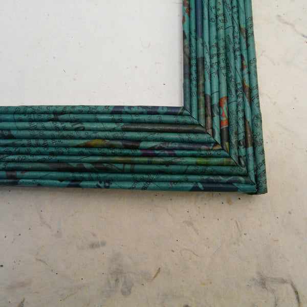 Recycled Newspaper Picture Frame Teal