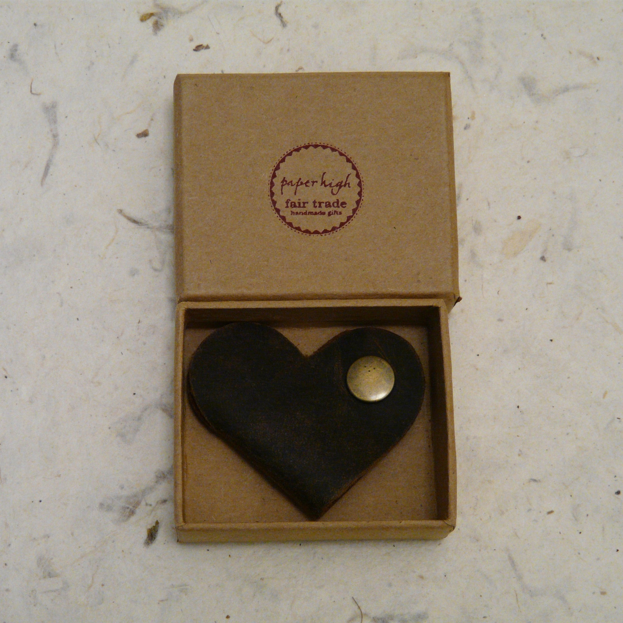 Brown Buffalo Leather Heart Cable Tie