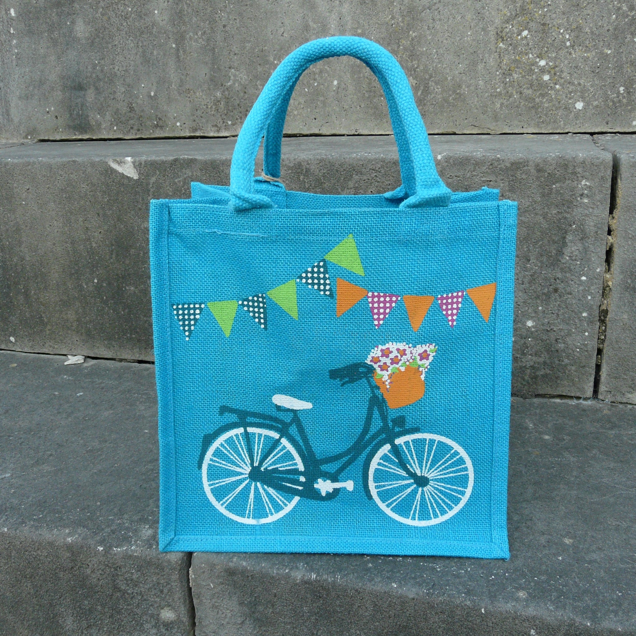 fair-trade-jute-shopping-bag-square-blue-ladies-bike-bicycle-white-navy-basket-bunting