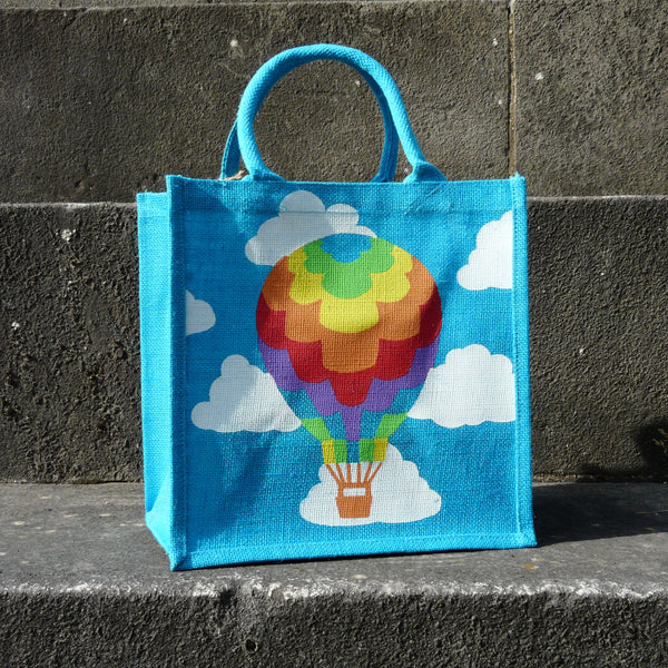 fair-trade-square-blue-jute-shopping-bag-multicoloured-hot-air-balloon-white-clouds