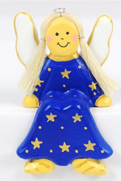 Handmade Wooden Angel Shelf Sitter in Various Colours