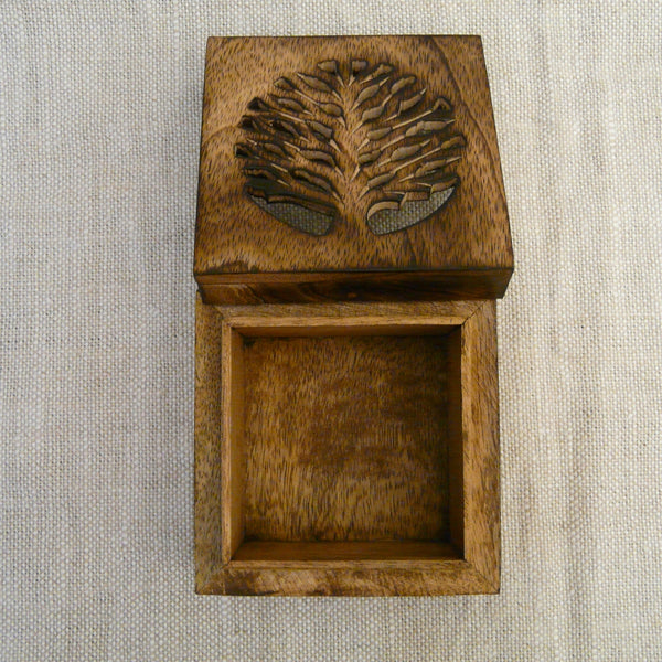 Tree of Life Design Square Mango Wood Box