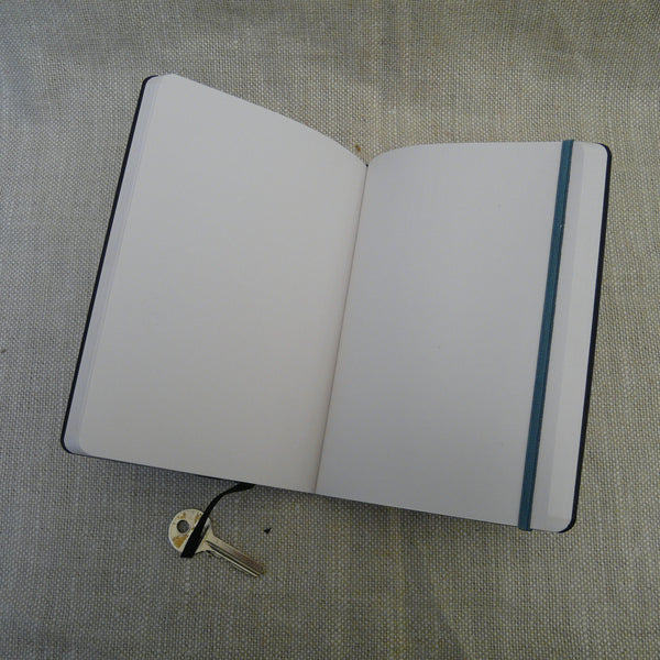 P1110332-Fair-trade-Handmade-paper-leather-look-notebook-journal-slate-blue-open-with-key
