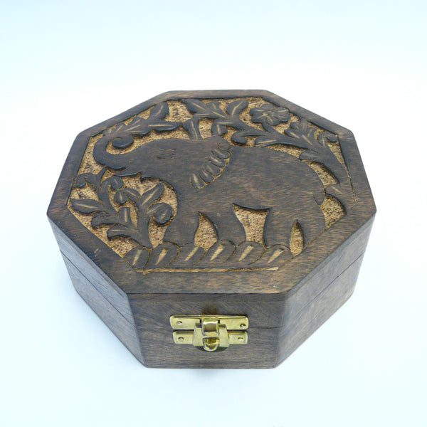 P1110365-fair-trade-mango-wood-octagonal-elephant-design-carved-box