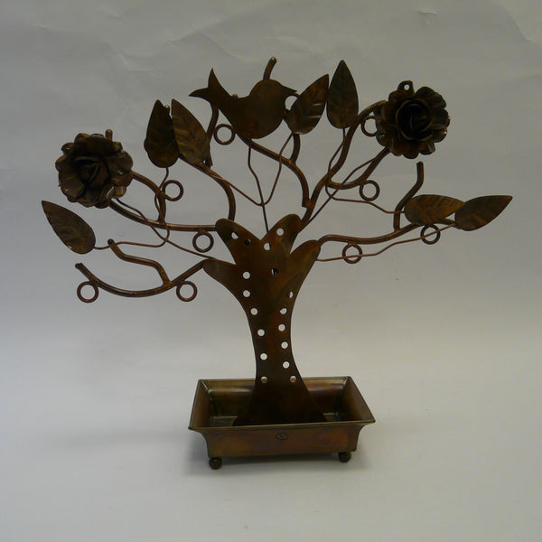 P1110467-Fair-trade-Metal-Jewellery-holder-tree-with-flowers-bird-leaves.