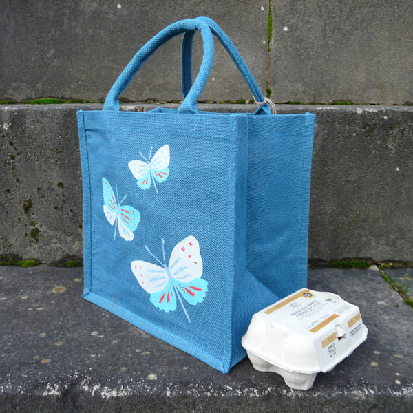 P1110526-Fair-Trade-Blue-Jute-Bag-3-Butterflies-1403-side-view