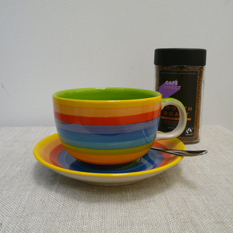 Large Rainbow Cup and Saucer