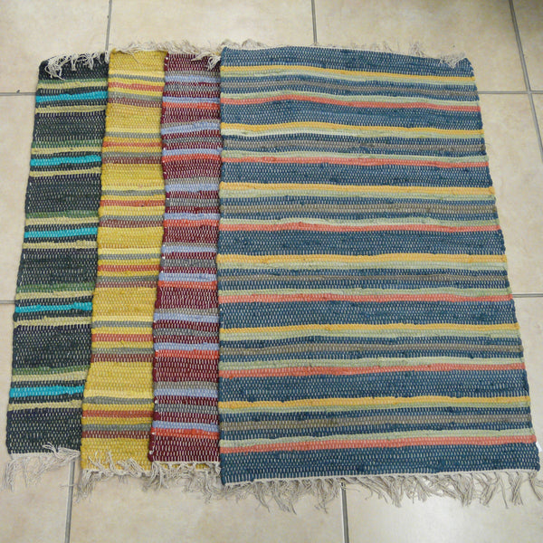 Charcoal, Green and Natural Iona Stripe Rug 75x135cms