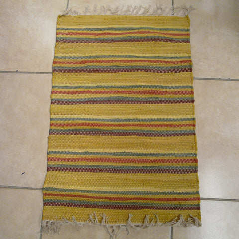 Mustard, Red and Grey Iona Stripe Rug 75x135cms