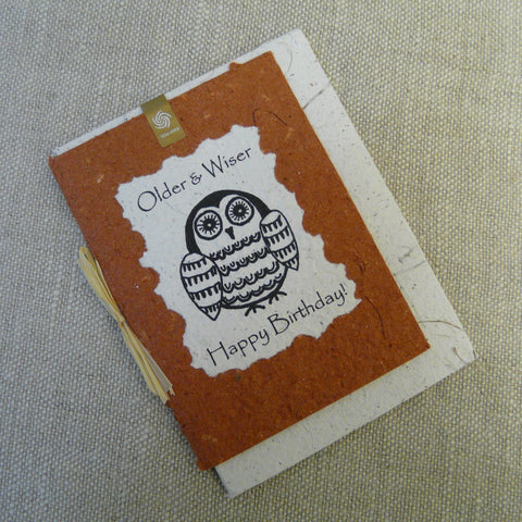 Handmade Paper Owl Card