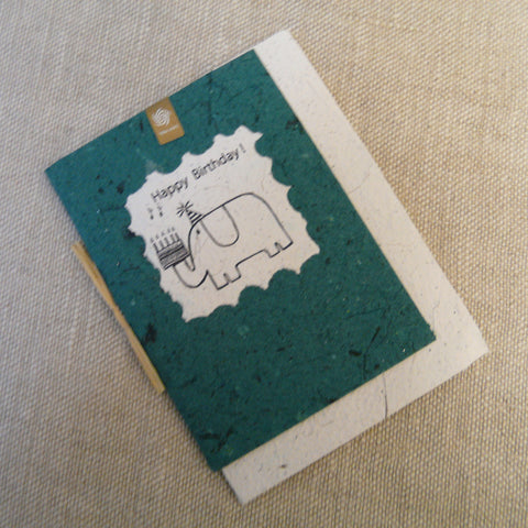 Handmade Paper Elephant Card