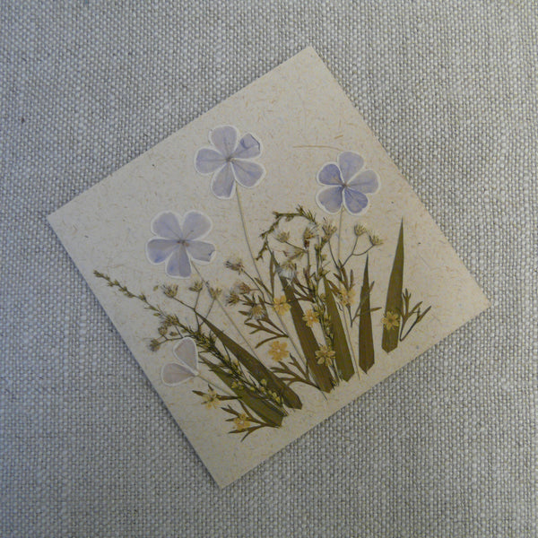 Blue Meadow Flowers Handmade Fair Trade Greetings Card
