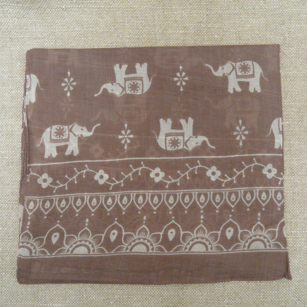Dusky Pink Cotton Elephant Print scarf