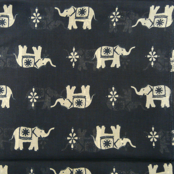 Navy Cotton Elephant Print scarf