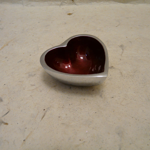 Red Mini Recycled Aluminium Heart Dish