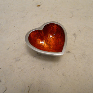 Orange Foiled Mini Recycled Aluminium Heart Dish