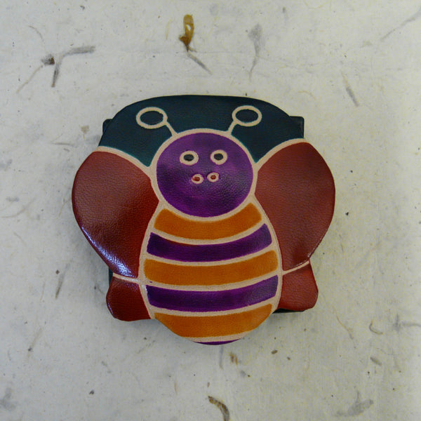 Bee Leather Coin Purse