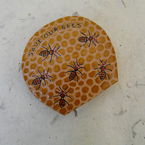 Save Our Bees Leather Coin Purse