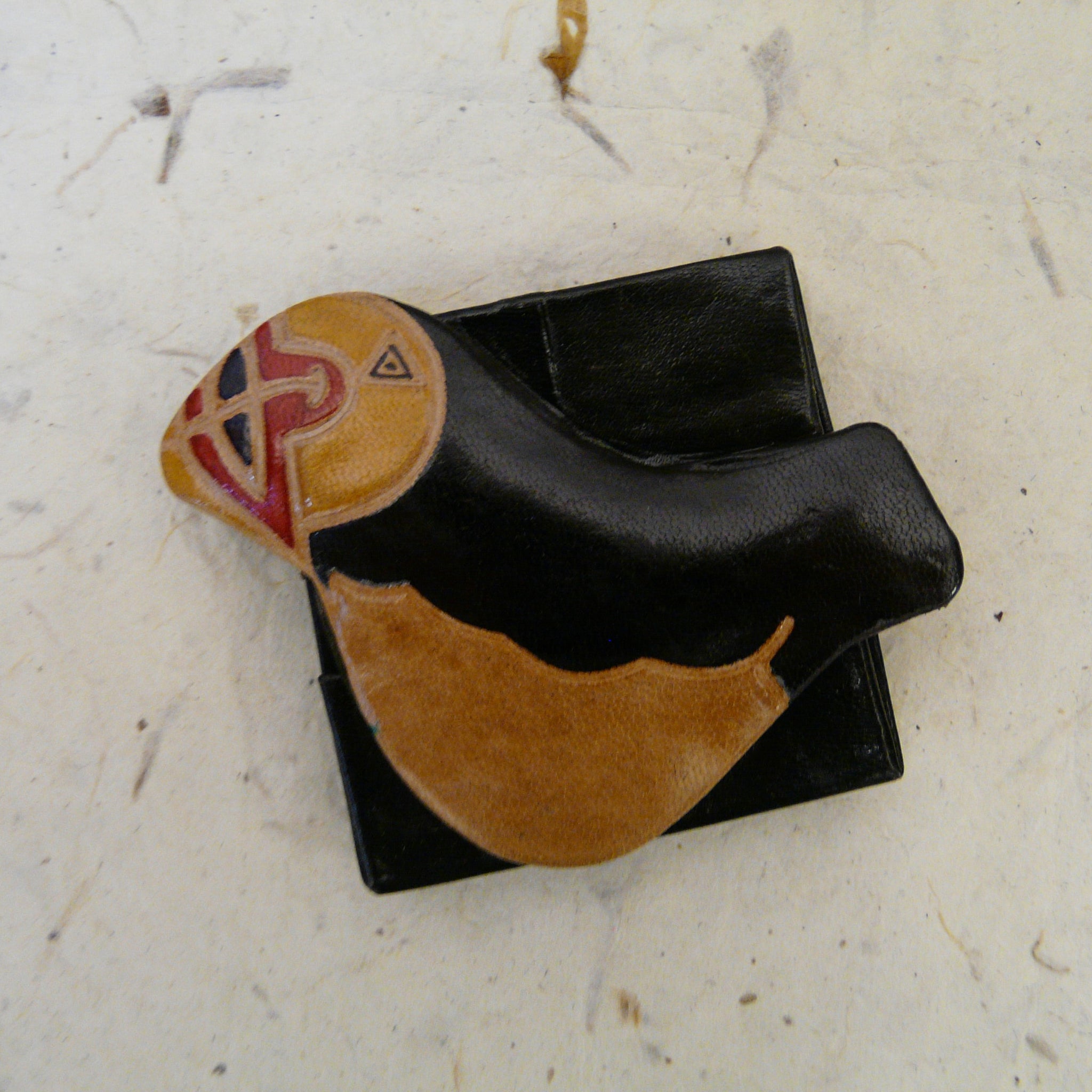 Small Leather Puffin Purse