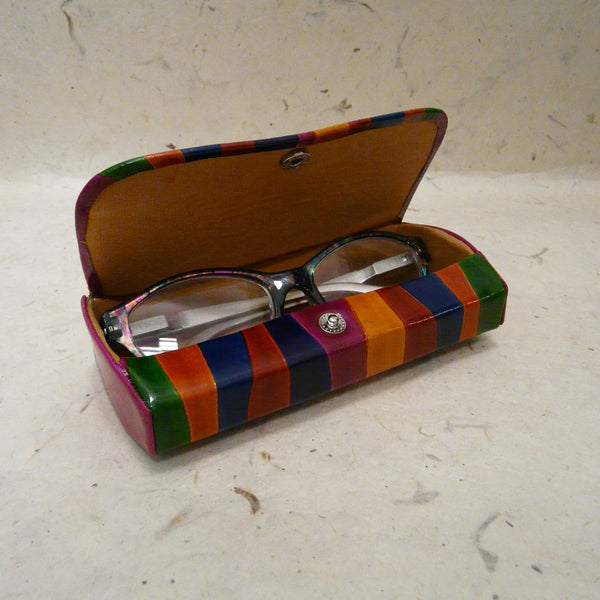 Rainbow Leather Glasses Case