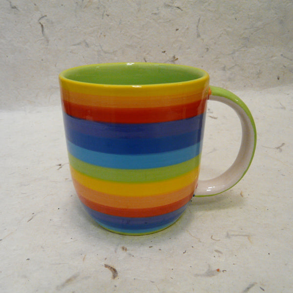 Shorter Rainbow Mug with Horizontal Stripes