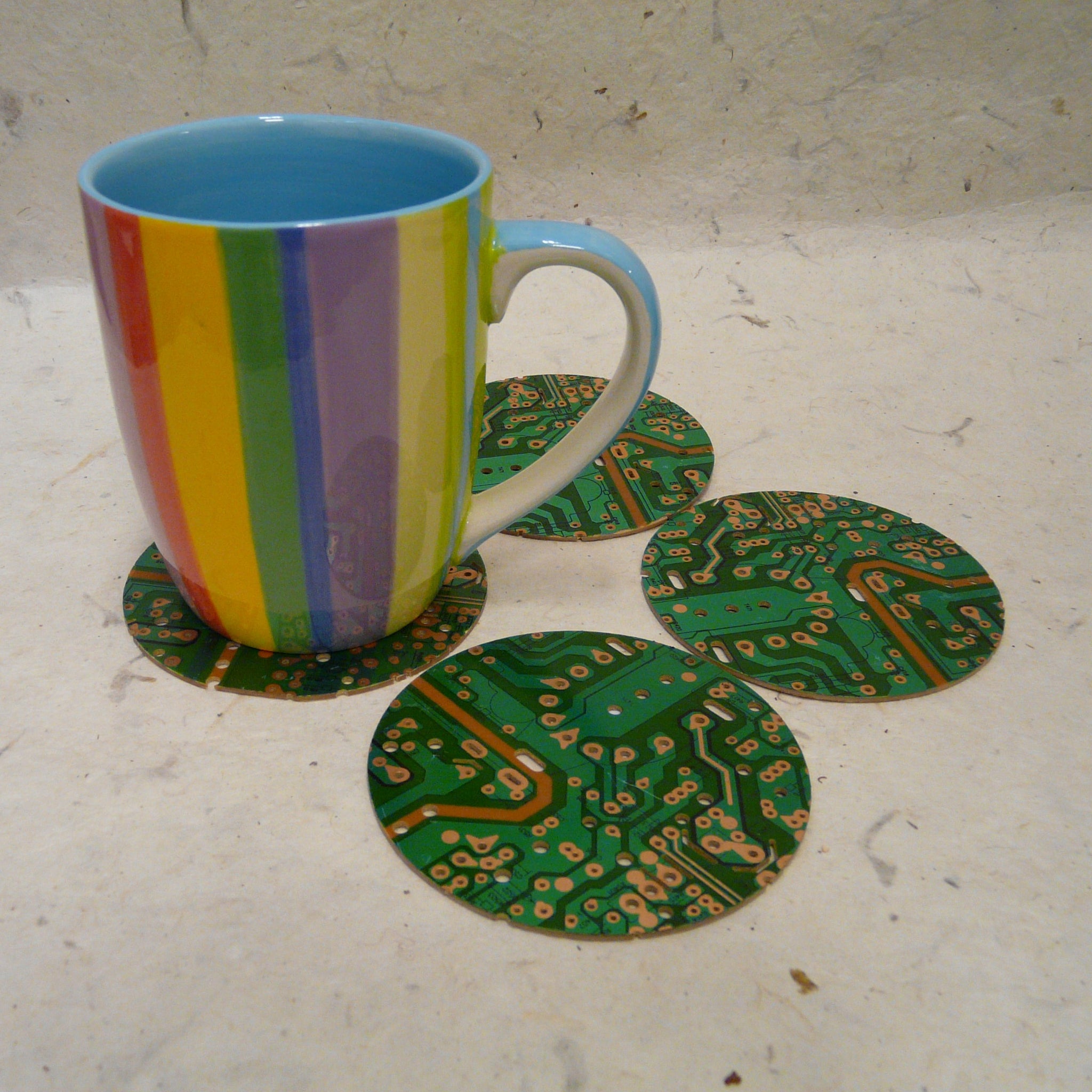 Set of 4 Recycled Circuit Board Coasters