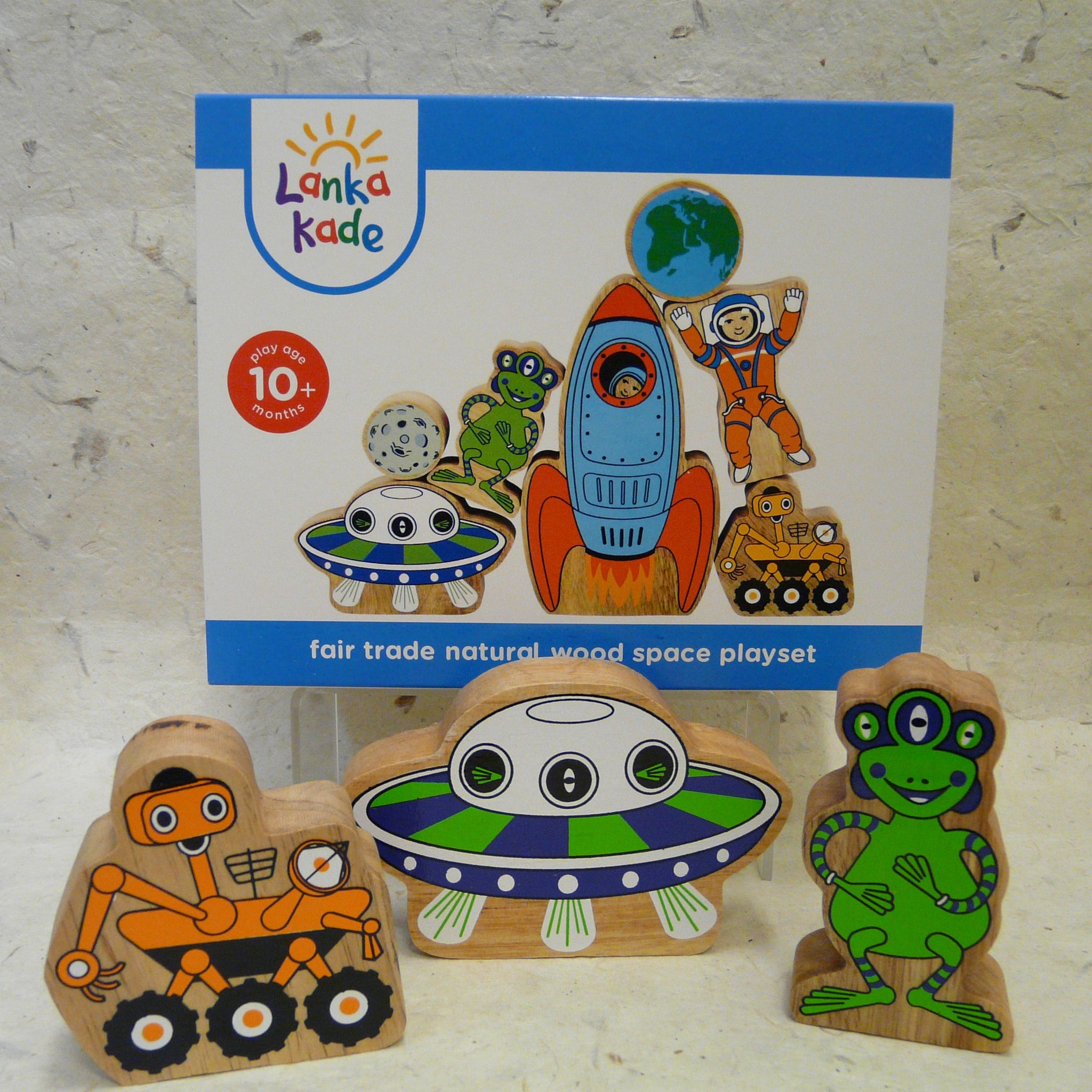 Space Playset  - 7 Wooden Pieces